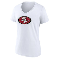 San Francisco 49ers Women's Primary Team Logo V-Neck T-Shirt White - NFL