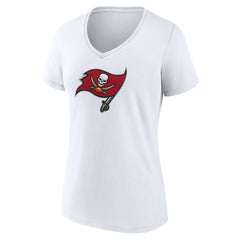 Tampa Bay Buccaneers Women's Primary Team Logo V-Neck T-Shirt White - NFL