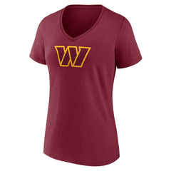 Washington Commanders Women's Primary Team Logo V-Neck T-Shirt Burgundy - NFL