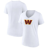 Washington Commanders Women's Primary Team Logo V-Neck T-Shirt White - NFL