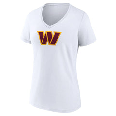 Washington Commanders Women's Primary Team Logo V-Neck T-Shirt White - NFL