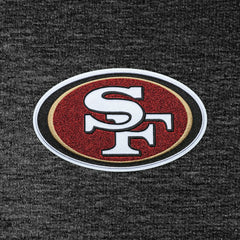 San Francisco 49ers Antigua Action Chenille Pullover Hoodie Heathered Black - NFL