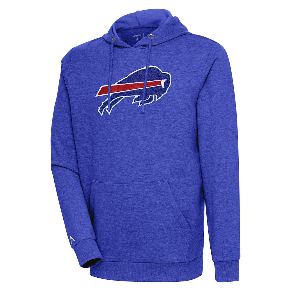 Buffalo Bills Antigua Action Chenille Pullover Hoodie Heathered Royal - NFL