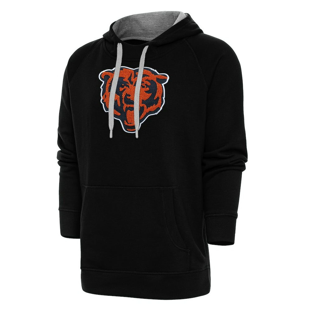 Chicago Bears Antigua Victory Chenille Pullover Hoodie Black - NFL
