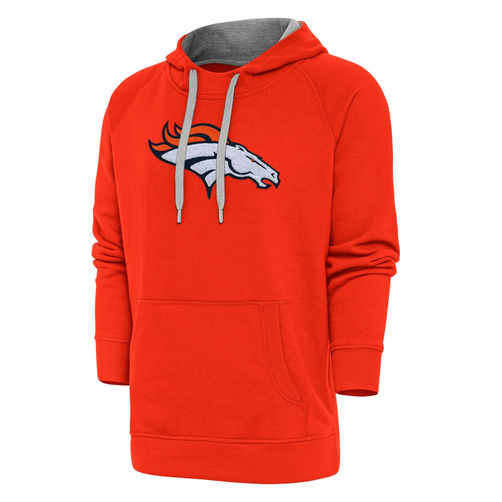 Denver Broncos Antigua Victory Chenille Pullover Hoodie Orange - NFL