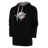 Miami Dolphins Antigua Victory Chenille Pullover Hoodie Black - NFL