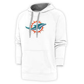 Miami Dolphins Antigua Victory Chenille Pullover Hoodie White - NFL