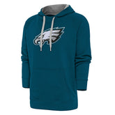 Philadelphia Eagles Antigua Victory Chenille Pullover Hoodie Midnight Green - NFL