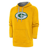 Green Bay Packers Antigua Victory Chenille Pullover Hoodie Gold - NFL