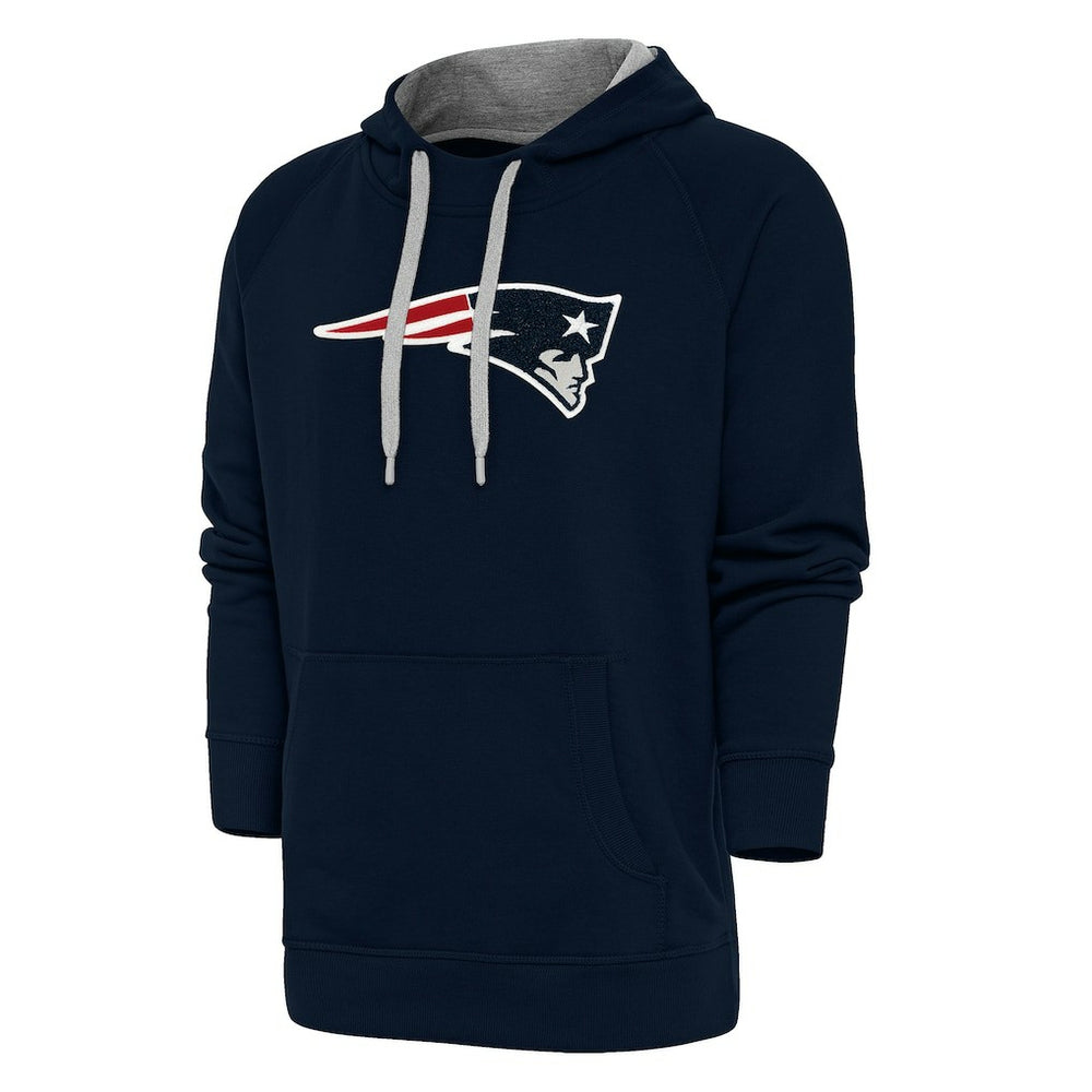 New England Patriots Antigua Victory Chenille Pullover Hoodie Navy - NFL