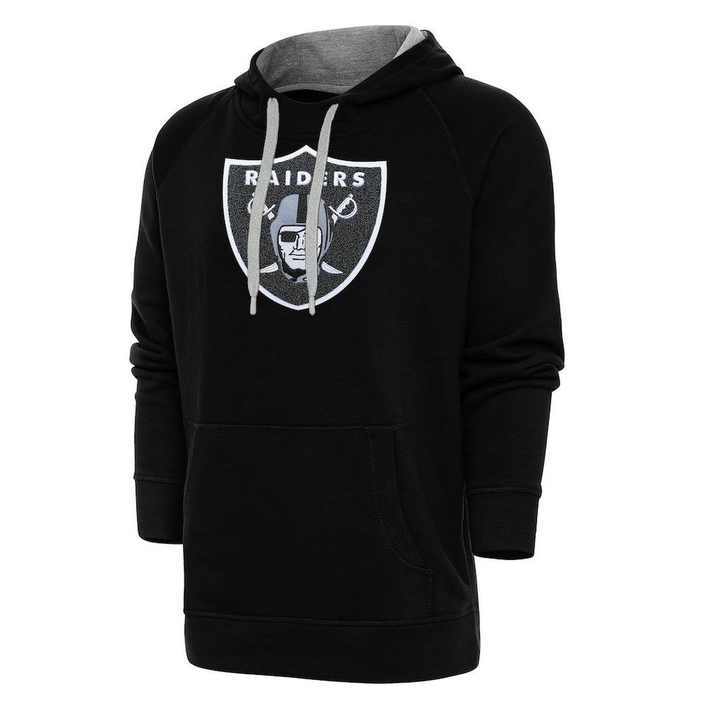 Las Vegas Raiders Antigua Victory Chenille Pullover Hoodie Black - NFL