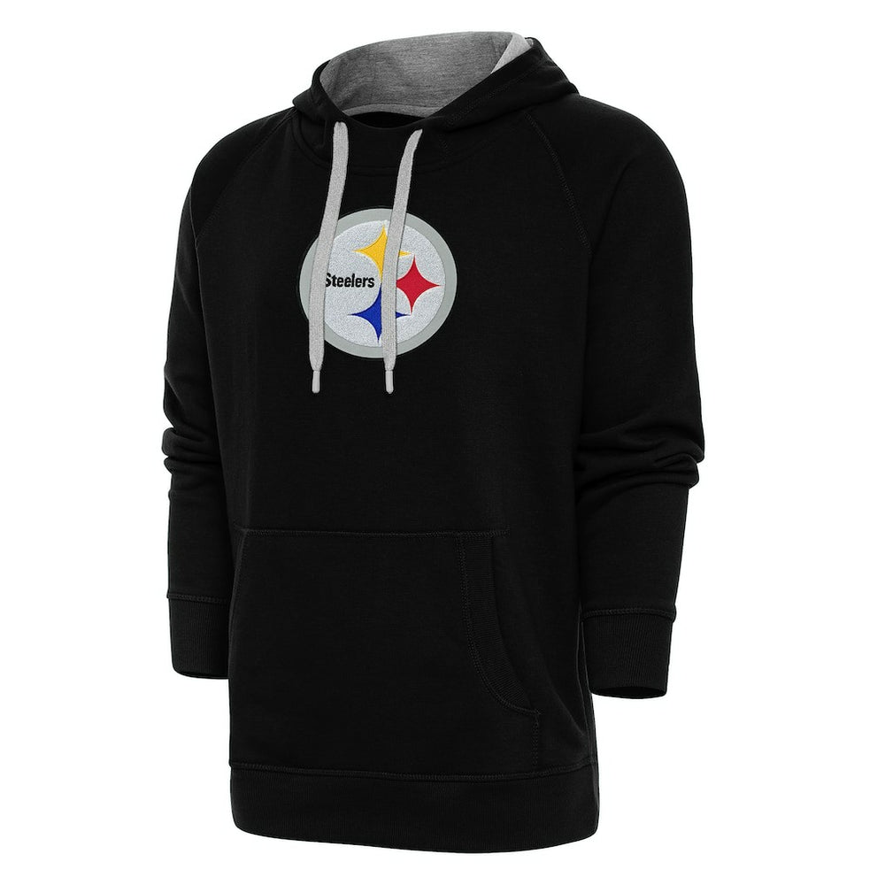 Pittsburgh Steelers Antigua Victory Chenille Pullover Hoodie Black - NFL