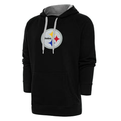 Pittsburgh Steelers Antigua Victory Chenille Pullover Hoodie Black - NFL