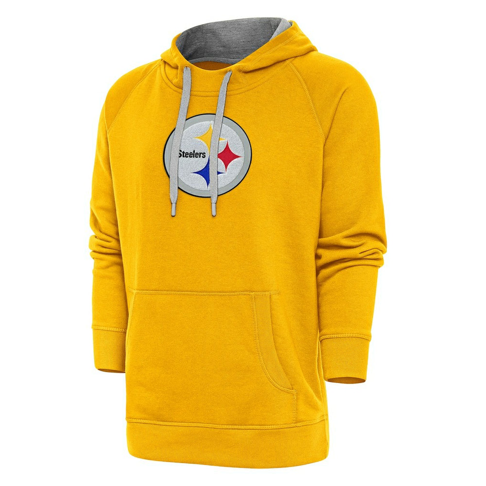 Pittsburgh Steelers Antigua Victory Chenille Pullover Hoodie Gold - NFL