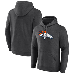 Denver Broncos Primary Team Logo Fitted Pullover Hoodie Charcoal - NFL