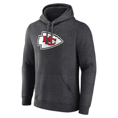 Kansas City Chiefs Primary Team Logo Fitted Pullover Hoodie Charcoal - NFL