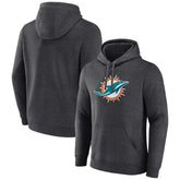 Miami Dolphins Primary Team Logo Fitted Pullover Hoodie Charcoal - NFL