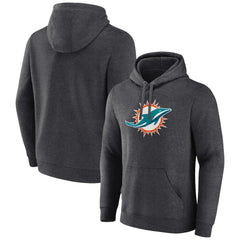 Miami Dolphins Primary Team Logo Fitted Pullover Hoodie Charcoal - NFL