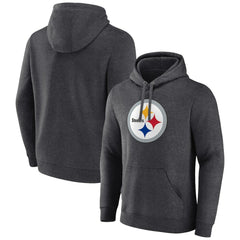 Pittsburgh Steelers Primary Team Logo Fitted Pullover Hoodie Charcoal - NFL