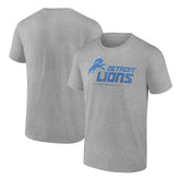 Detroit Lions Logo Team Lockup T-Shirt Heather Gray - NFL