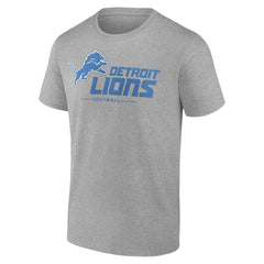Detroit Lions Logo Team Lockup T-Shirt Heather Gray - NFL