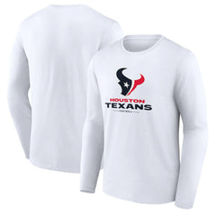 Houston Texans Logo Team Lockup Long Sleeve T-Shirt White - NFL