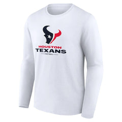 Houston Texans Logo Team Lockup Long Sleeve T-Shirt White - NFL