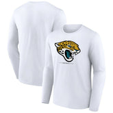 Jacksonville Jaguars Logo Team Lockup Long Sleeve T-Shirt White - NFL