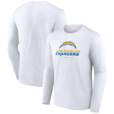 Los Angeles Chargers Logo Team Lockup Long Sleeve T-Shirt White - NFL