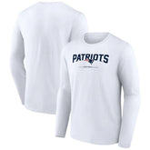 New England Patriots Logo Team Lockup Long Sleeve T-Shirt White - NFL