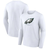 Philadelphia Eagles Logo Team Lockup Long Sleeve T-Shirt White - NFL