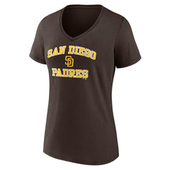 San Diego Padres Women's Heart and Soul V-Neck T-Shirt Lifestyle