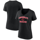 Cincinnati Reds Women's Heart and Soul V-Neck T-Shirt Clearance