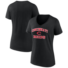 Cincinnati Reds Women's Heart and Soul V-Neck T-Shirt Clearance