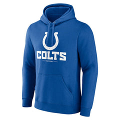 Indianapolis Colts Logo Team Lockup Fitted Pullover Hoodie Royal - NFL