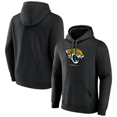Jacksonville Jaguars Logo Team Lockup Fitted Pullover Hoodie Black - NFL