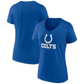 Indianapolis Colts Women's Logo Team Lockup V-Neck T-Shirt Royal - NFL