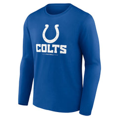 Indianapolis Colts Logo Team Lockup Long Sleeve T-Shirt Royal - NFL