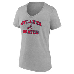 Atlanta Braves Women's Heart and Soul V-Neck T-Shirt for sale