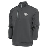 Jacksonville Jaguars Antigua Metallic Logo Generation Quarter-Zip Pullover Top Charcoal - NFL