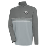 Jacksonville Jaguars Antigua Metallic Logo Pace Quarter-Zip Pullover Top Steel - NFL