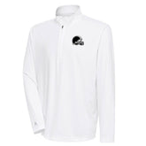 Cleveland Browns Antigua Metallic Logo Tribute Quarter-Zip Top White - NFL