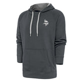 Minnesota Vikings Antigua Metallic Logo Victory Pullover Hoodie Charcoal - NFL