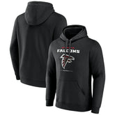 Atlanta Falcons Logo Team Lockup Fitted Pullover Hoodie Black - NFL