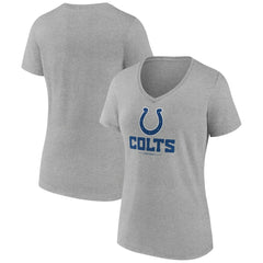 Indianapolis Colts Women's Logo Team Lockup V-Neck T-Shirt Gray - NFL