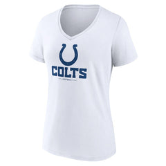 Indianapolis Colts Women's Logo Team Lockup V-Neck T-Shirt White - NFL