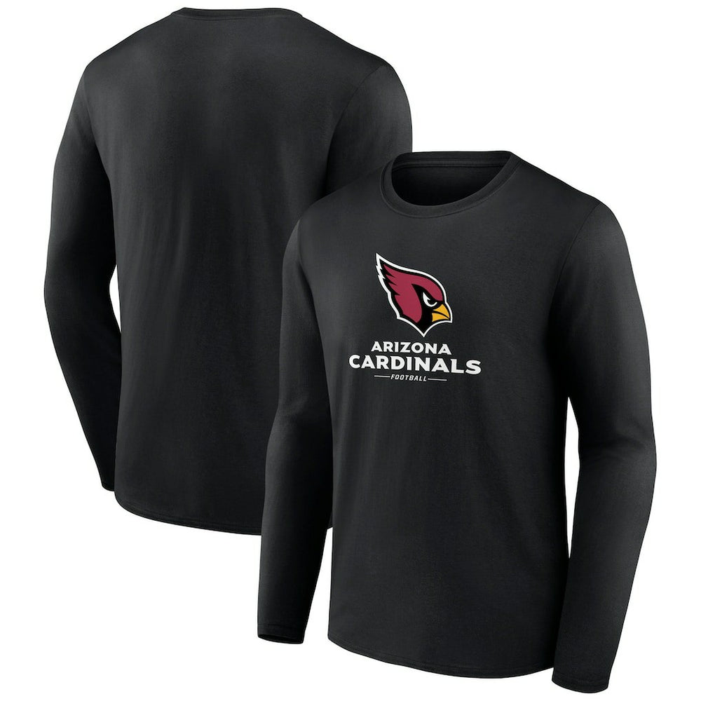 Arizona Cardinals Logo Team Lockup Long Sleeve T-Shirt Black - NFL