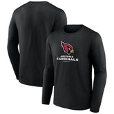 Arizona Cardinals Logo Team Lockup Long Sleeve T-Shirt Black - NFL