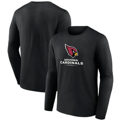Arizona Cardinals Logo Team Lockup Long Sleeve T-Shirt Black - NFL