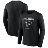 Atlanta Falcons Logo Team Lockup Long Sleeve T-Shirt Black - NFL